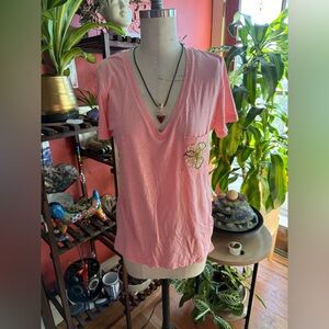 Pink V-Neck Short Sleeve Tee
Upcycled by Heidi